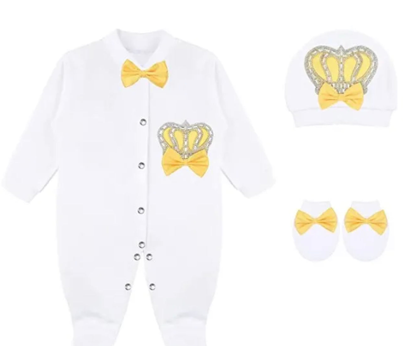 luxury Jewels Crown Layette 4 Piece Gift Set 0-6 Months