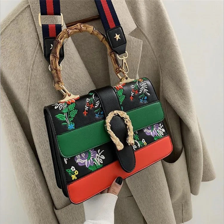 fashion bee bamboo handle handbag