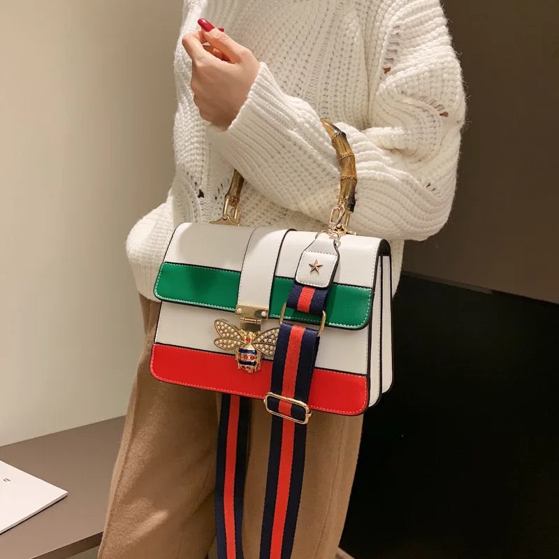 fashion bee bamboo handle handbag