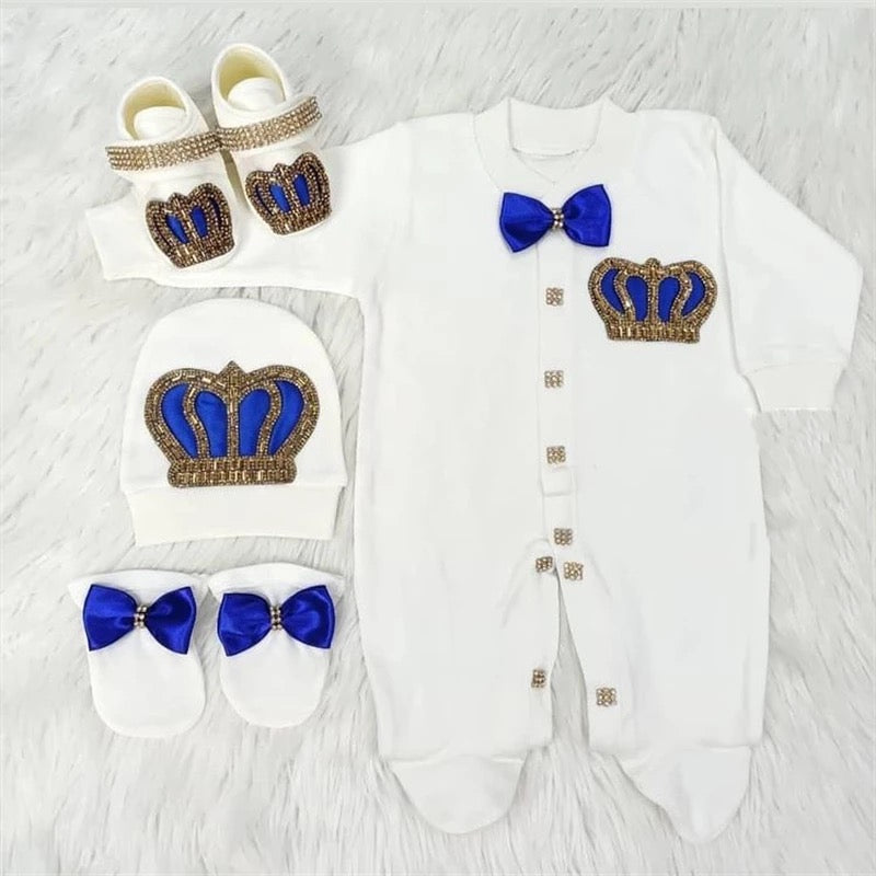 luxury Jewels Crown Layette 4 Piece Gift Set 0-6 Months