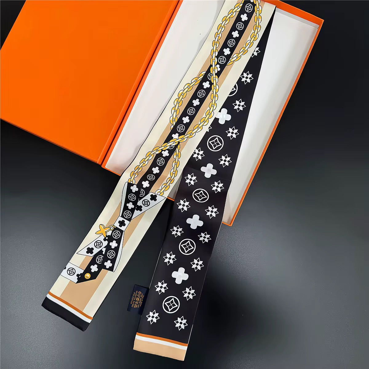 Beige & Black Statement Scarf