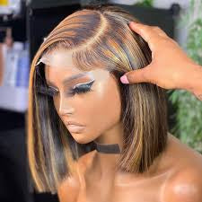 13x4 highlight straight 200 density bob wig