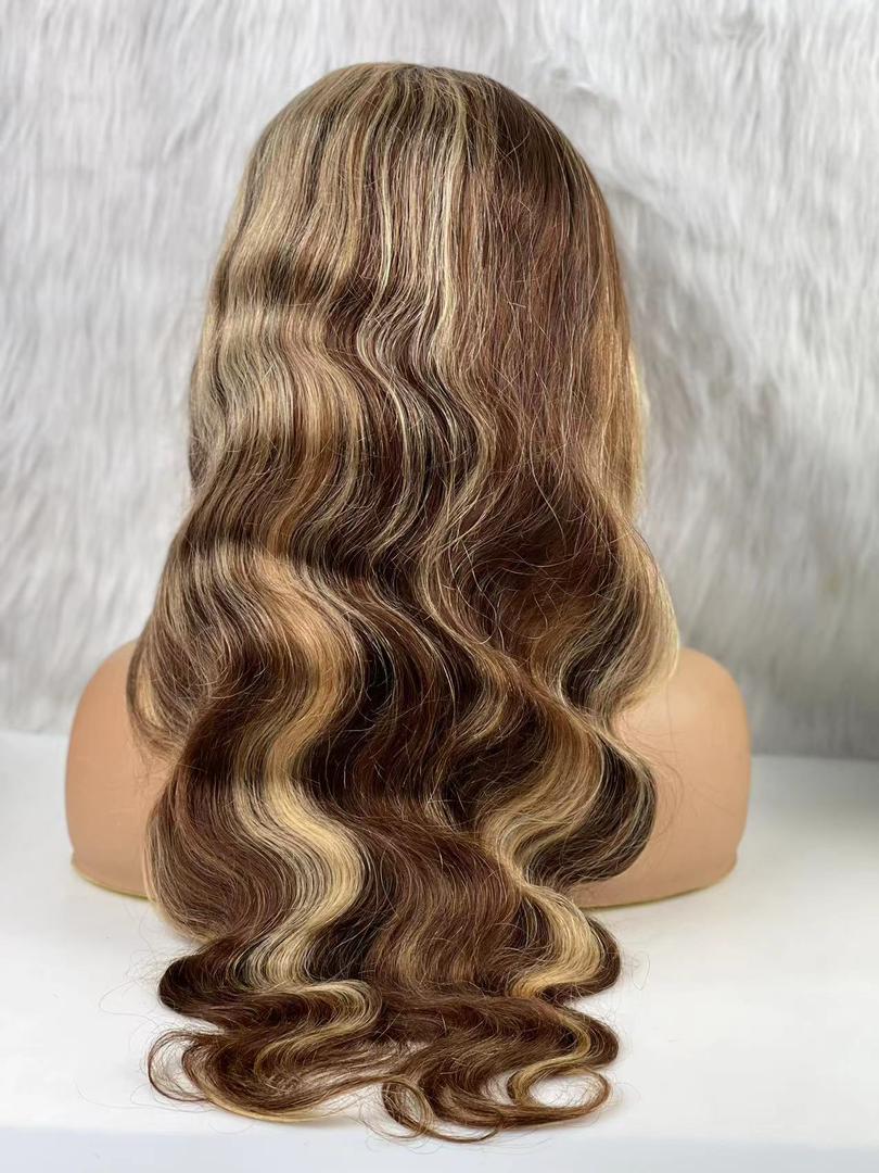 13x4 Body wave highlighted lace frontal wig