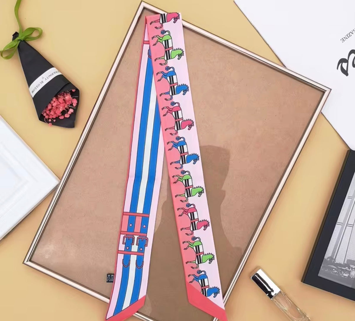 Printed Twilly Ribbon Scarf