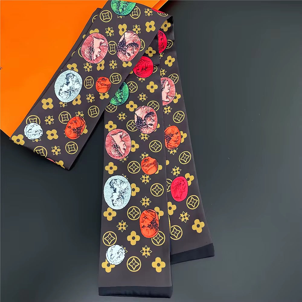 Designer Silk-Style Scarf - Style It 3 Ways: Hair, Neck & Handbag (Copy)