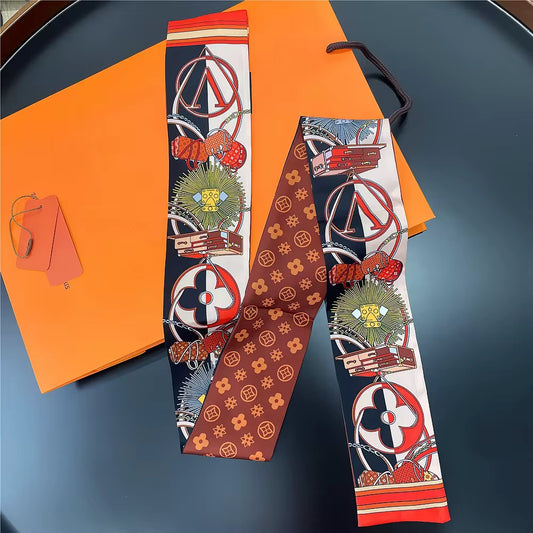Designer Silk-Style Scarf - Style It 3 Ways: Hair, Neck & Handbag (Copy)