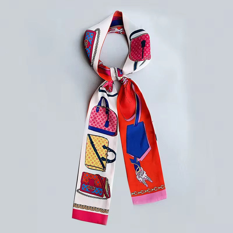 Silk-Style Scarf - Style It 3 Ways: Hair, Neck & Handbag (Copy) (Copy)