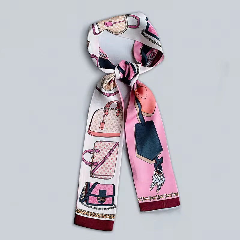 Silk-Style Scarf - Style It 3 Ways: Hair, Neck & Handbag (Copy) (Copy)