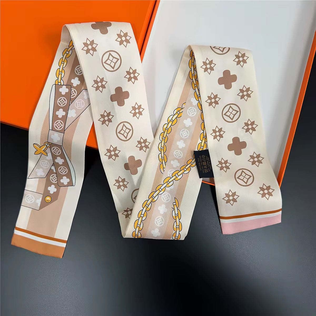 Beige & Black Statement Scarf