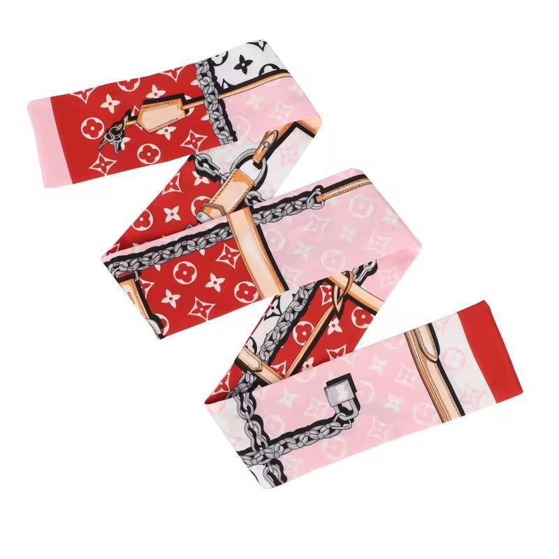 Luxe Designer Silk-Style Scarf — Style It 3 Ways: Hair, Neck & Handbag
