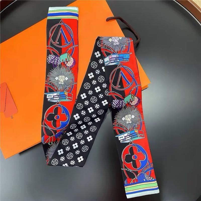 Designer Silk-Style Scarf - Style It 3 Ways: Hair, Neck & Handbag (Copy)