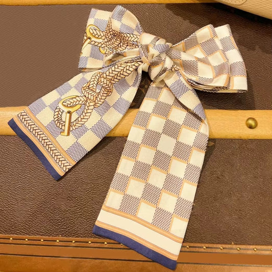 Luxury Designer Silk-Style Scarf - Style It 3 Ways: Hair, Neck & Handbag
