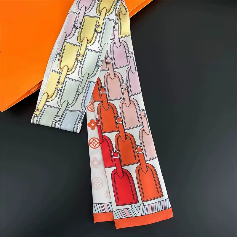 Designer Look Silk-Style Scarf — Luxe Hair, Neck & Handbag Wrap