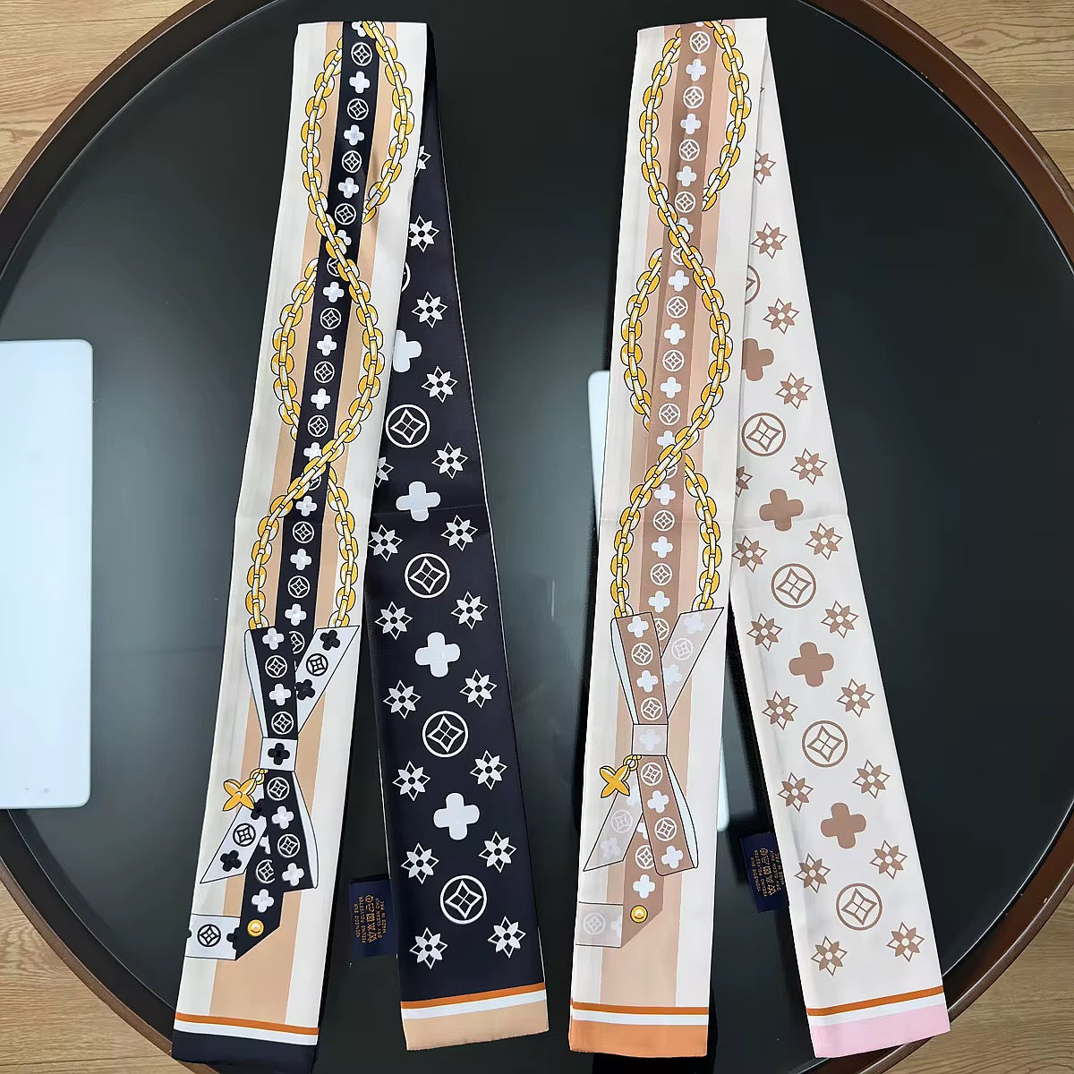 Beige & Black Statement Scarf