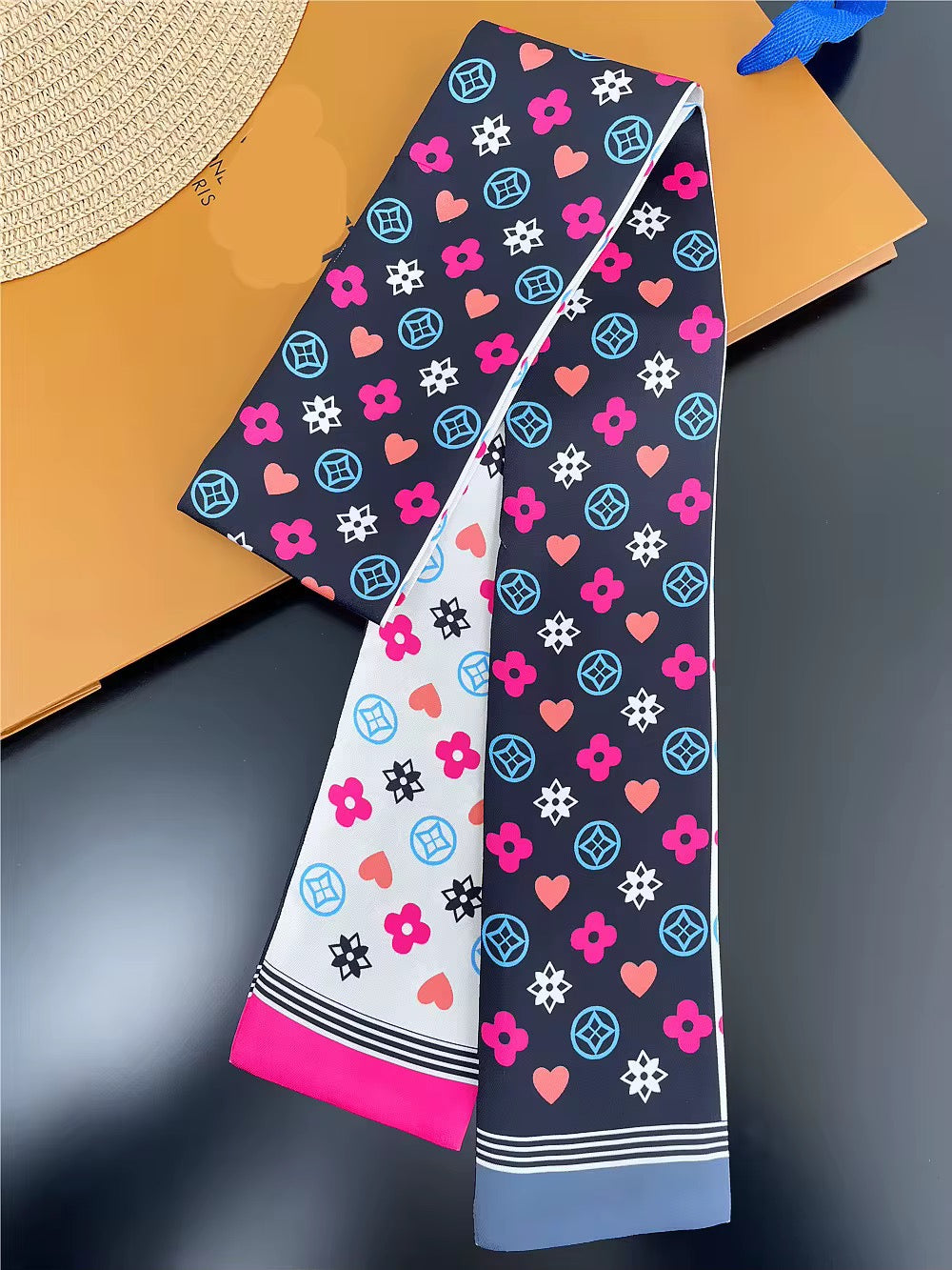 Fashion Silk-Style Scarf - Style It 3 Ways: Hair, Neck & Handbag (Copy) (Copy)