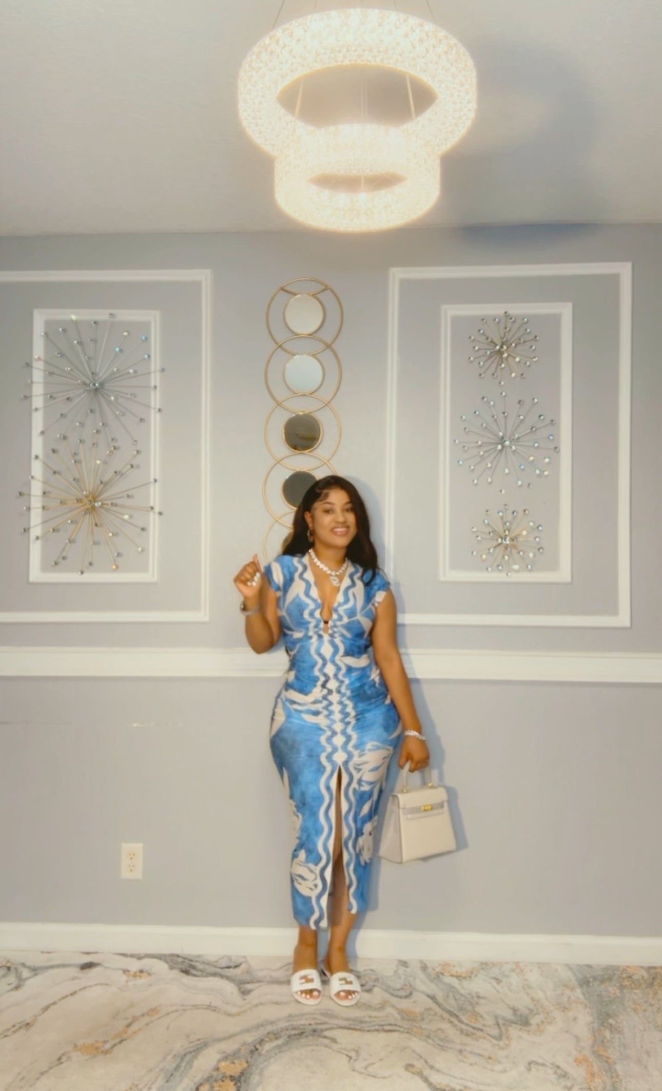 Blue midi dress