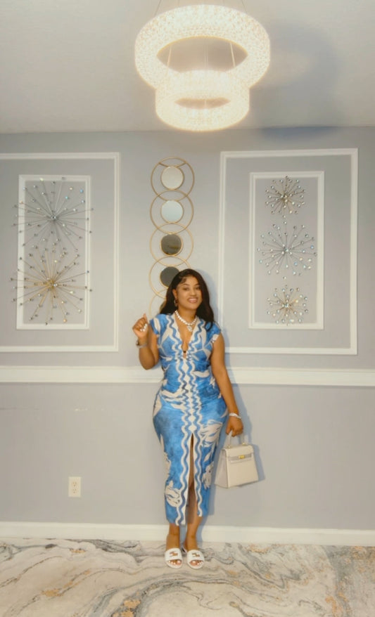 Blue midi dress