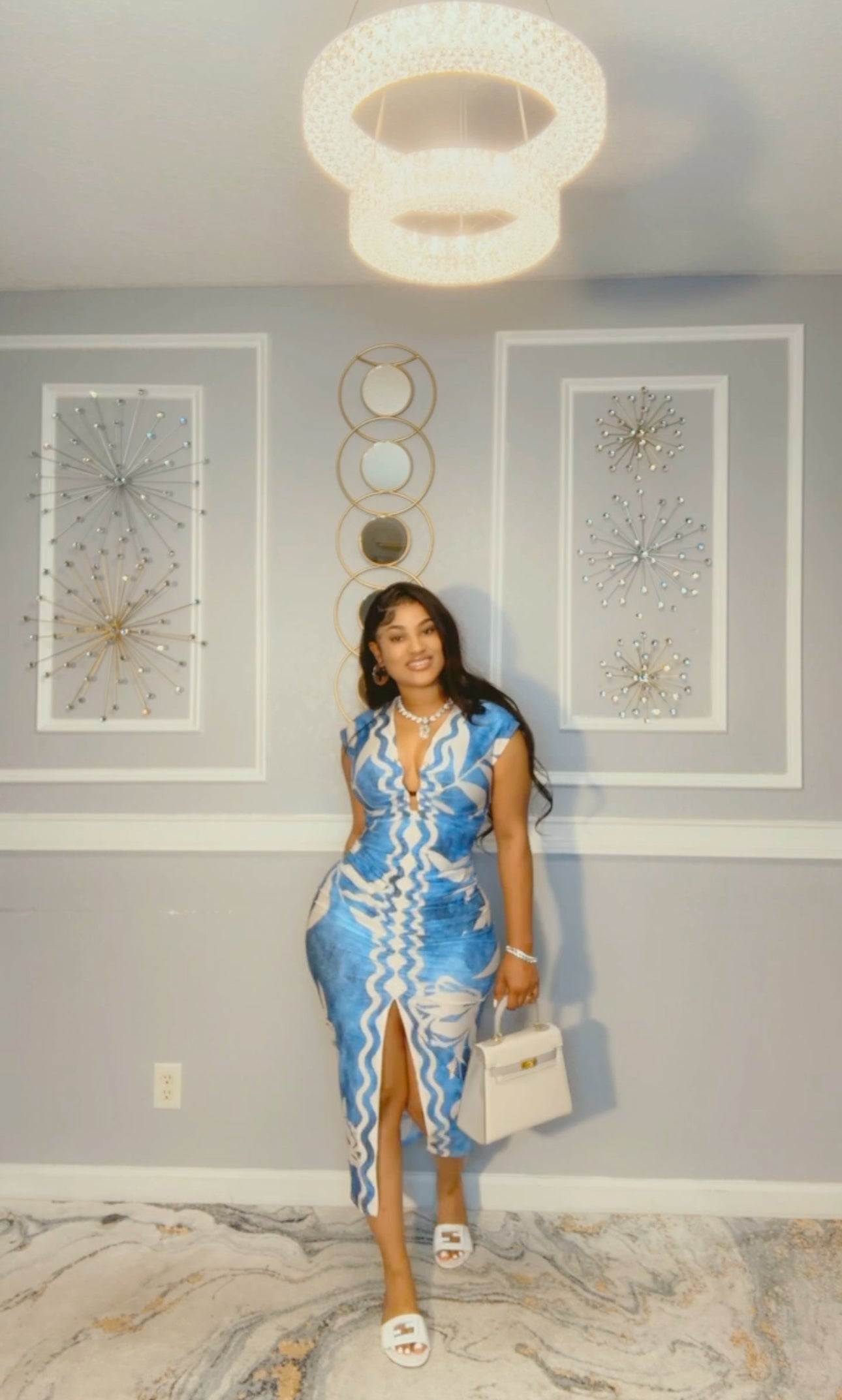 Blue midi dress