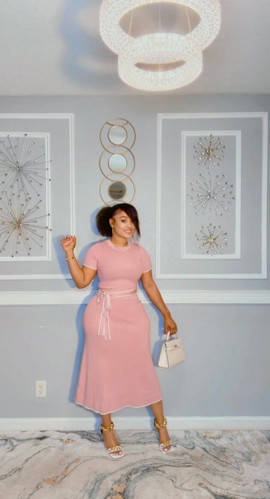 Nia blush  midi dress
